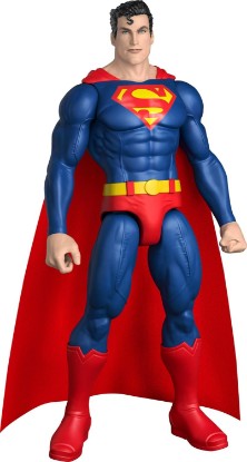 Picture of Mattel DC 12-Inch Superman Action Figure, Classic Red & Blue Super Suit with Fabric Cape, Detailed Design & 7 Points of Articulation