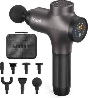Picture of Mebak 3 Massage Gun, Massage Gun Deep Tissue for Athletes, Professional Muscle Percussion Massager, Massager for Shoulder Leg Back Body Pain Relief, Quiet Portable Sport Tool, Gifts for Him ClimeCo Certified
