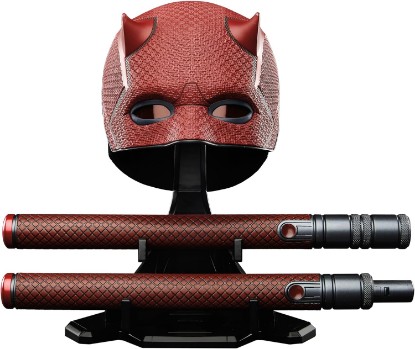 Picture of Marvel Legends Series Daredevil: Born Again Premium Roleplay Mask and Billy Club, Collectibles for Adults | Marvel Legends Gears Daredevil Born Again Life Size Prop Replica - Daredevil Mask and Billy Club