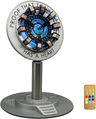 Picture of Moonacy Arc Reactor Night Light, Rechargeable Superhero Lamp, Gifts | Multi-Color Room Decor, Rotatable Display Light for Desks and Shelves, With Touch/Remote Control.