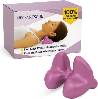Picture of Trigger Point Neck Massager for Neck Pain Relief, Occipital Release Tool, 100% Silicone Design with Flexible Points to Relieve Deep Muscle Tension, Headaches & Tech Neck