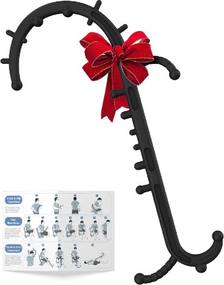 Picture of Back and Neck Massager for Pain Relief Deep Tissue, Upgraded Full Body Trigger Point Cane Massage Tools, Therapy Massage Stick Pressure Point Hook, Muscle Knot Remover Tool (Black)