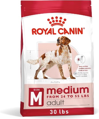 Picture of ROYAL CANIN Size Health Nutrition Medium Adult Dry Dog Food, 30 lb Bag | Immune System Support, Precise Nutrition, For Adult Dogs 23-55 lb, Crunchy Kibble, Developed by Veterinarians