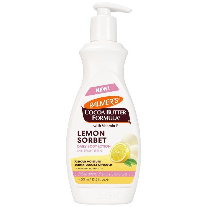 Picture of Palmer's Cocoa Butter Formula, Lemon Sorbet Brightening Body Lotion (13.5 fl oz), Hydrating Lotion with Lemon Extract, Vitamin C & E, 72-Hour Moisture, Citrus Fragrance, Dermatologist-Approved