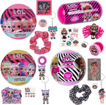 Picture of L.O.L. Surprise! 4-Pack Novelty Assortment Balls Value Pack - OMG Birthday | OMG Birthday Party Favors & Accessories for Girls. Fun Kids Toy Gift Set. Surprise Unboxing Toys for Girls & Kids