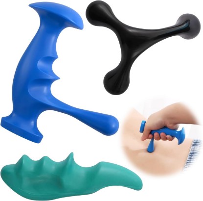 Picture of 3PCS Thumb Saver Massage Tools,Manual Deep Tissue Massage,Set Include 1 Green Thumb Protector Tool & 1 Trigger Point Pressure Massager & 3-Legged Massage Knobs (3 Pcs)