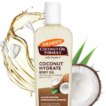 Picture of Palmer's Coconut Body Oil Moisturizer for Dry Skin (8.5 Oz - Pour Cap) | This bath oil has Green Coffee Extract to hydrate & replenish dry skin for radiant, healthy-looking skin. 48-hour moisture.