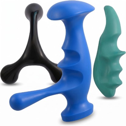 Picture of Manual Trigger Point Massage Tool Set, 3 Pack Deep Tissue Massage Tools With Thumb Saver & 3-Legged Massage Knobs, Handheld Pressure Point Massager For Neck, Back, Shoulders, Legs, Feet & Full Body