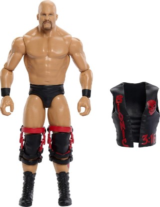 Picture of Mattel WWE “Stone Cold” Steve Austin Action Figure, Main Event Series #167, 6-inch Collectible Superstar with 14 Articulation Points & Life-Like Look ​