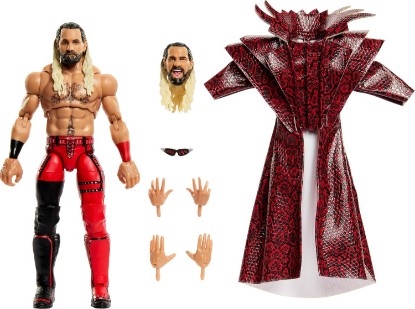 Picture of Mattel WWE Ultimate Edition Action Figure & Accessories Set, Seth Rollins 6-inch Collectible with Swappable Heads & Hands, 30 Articulation Points