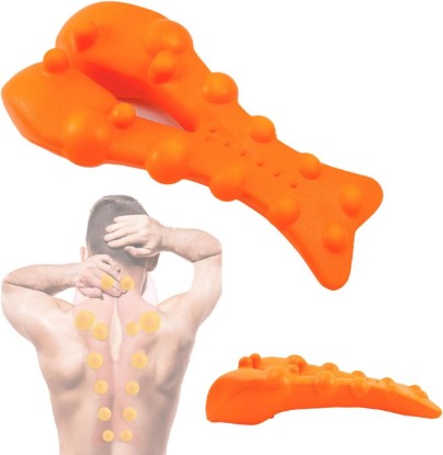 Picture of Trapezius Trigger Point Massager Suboccipital Release Tool Myofasical Release Neck and Shoulder Pain Posture Corrector for Muscle Pain Relief (Orange)