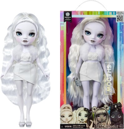 Picture of Rainbow High Shadow High Natasha Zima Grayscale 11” Fashion Doll with White Hair and White Outfit, Stylish Handbag, Great Gift for Kids 4-10 Years Old