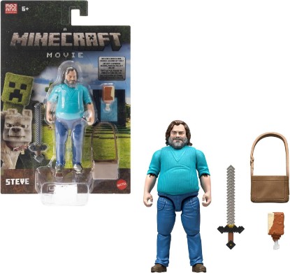Picture of Mattel Minecraft Action Figure & Accessories Set, 4-inch Steve Posable Character Collectible Inspired by A Minecraft Movie