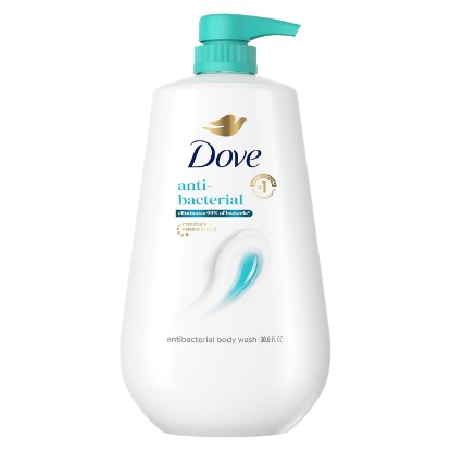 Picture of Dove Body Wash Antibacterial For All Skin Types 30.6 oz Pump, Sulfate Free | Dove Antibacterial Body Wash eliminates 99% of bacteria while nourishing skin with a sulfate-free formula