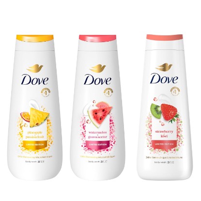 Picture of Dove Body Wash for women 3 count Mixed Summer Variety Pack 20 fl oz | For Hydrated & Soft Skin - Limited Edition