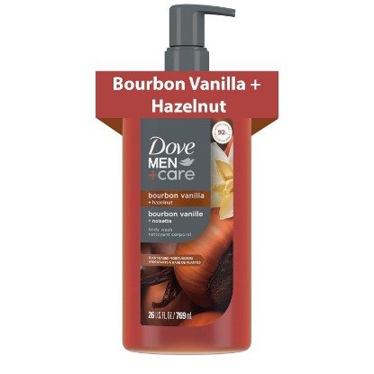 Picture of Dove Men Moisturizing Body Wash, Bourbon Vanilla + Hazelnut, 26 oz | Helps Nourish and Hydrate Skin, With Plant-Based Moisturizers, For Daily Showers