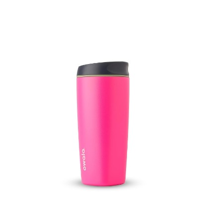 Picture of Owala SmoothSip Insulated Travel Coffee Cup 20 oz Watermelon Breeze | Stainless Steel | Leakproof Slider Lid | SmoothSip Spout | Cup Holders | BPA, Lead, and Phthalate-Free | Hot & Cold Drinks