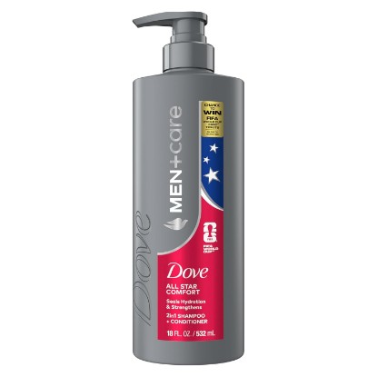 Picture of Dove Men Believe Hydrating 2-in-1 Shampoo & Conditioner 18oz 1ct | Hydrates and helps strengthen hair with PROTEIN POWER technology and a fresh citrus & amber scent inspired by Ted Lasso