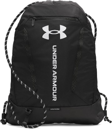 Picture of Under Armour Unisex Hustle Sackpack, (001) Black/Black/White, One Size Fits Most