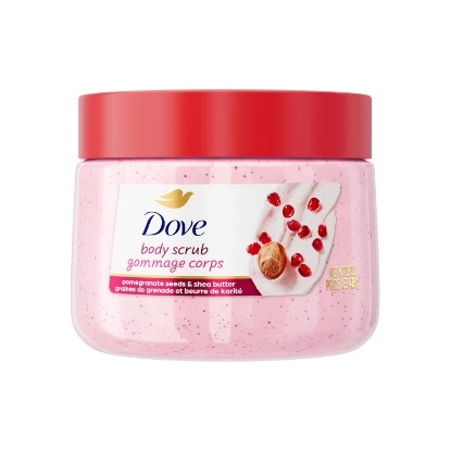 Picture of Dove Pomegranate & Shea Butter Body Scrub Exfoliates and Deeply 15 oz | For Smooth, Radiant Skin
