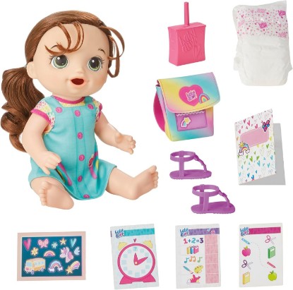 Picture of Baby Alive Time for School Baby Doll Set, 12 Inch, Back to School Toys for Girls & Boys, Brown Hair, Preschool Gifts for Kids, Ages 3+ (Amazon Exclusive)