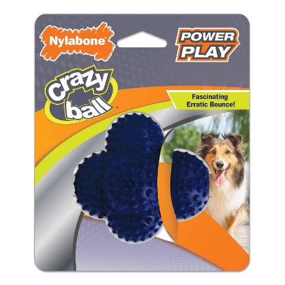 Picture of Nylabone Power Play Crazy Ball Interactive Play Toy, Fetch Ball Toy for Dogs, Large (1 Count) | Bouncy dog ball, rubber dog toy, helps develop agility, great for fetch & interactive play