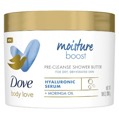 Picture of Dove Body Love Shower Cleansing Butter Moisture Boost Cleanser for Dry Skin Silkier than Body Wash with Hyaluronic Acid and Moringa Oil 10 oz