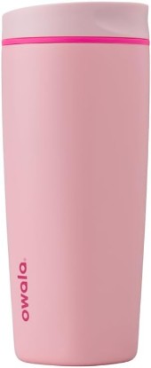 Picture of Owala SmoothSip Slider Insulated Stainless Steel Coffee Tumbler, Reusable Iced Coffee Cup, Hot Coffee Travel Mug, BPA Free 20 oz, Pucker Up