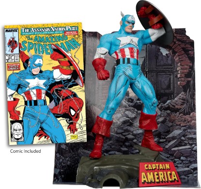 Picture of McFarlane Toys - Marvel Captain America 1:6th Scale Posed Figure with Scene & Comic (The Amazing Spider-Man #323)