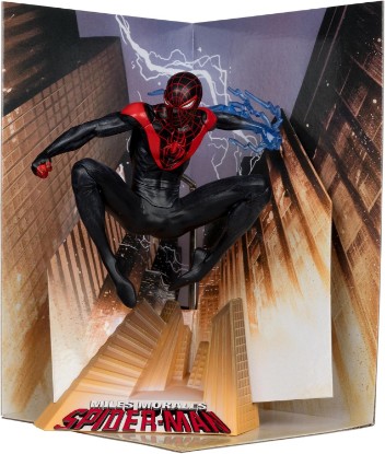 Picture of McFarlane Toys - Marvel Spider-Man 1:10th Scale Collectible with Scene (Miles Morales: Spider-Man #1) | Marvel Collectible 7 Inch Statue Figure 1/10 Scale Posed Scene - Miles Morales Spider-Man #1