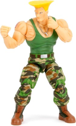 Picture of Jada Toys Street Fighter II Guile Action Figure 1:12 Scale, 6" Tall, Interchangeable Heads, Hands & Accessories | Interchangeable heads, hands and accessories