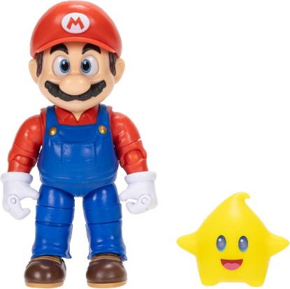 Picture of The Super Mario Galaxy Movie 5” Action Figures Series 1 – Mario Figure with Yellow Glow-in-The Dark Luma Star Accessory - Premium Details 22 Points of Articulation