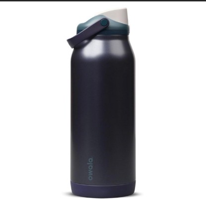 Picture of Owala FreeSip 64 fl oz Stainless Steel Water Bottle Blue Steel | Built-in Straw, Flip-Top Lid, Double-Wall Insulated, Wide Mouth Opening, Carry Loop Handle