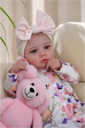 Picture of BABESIDE Reborn Baby Dolls - 20 Inch Cute Soft Vinyl Realistic Baby Doll | Real Life Baby Dolls with Complete Accessories Perfect for Cuddling, Playtime, and Gift Giving Global Recycled Standard
