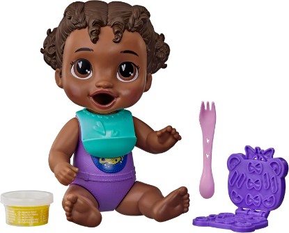 Picture of Baby Alive Dinnertime Creations, Black Hair Doll with Play Food Accessories, 11 inches, Toys for 3+ Year Old Girls and Boys