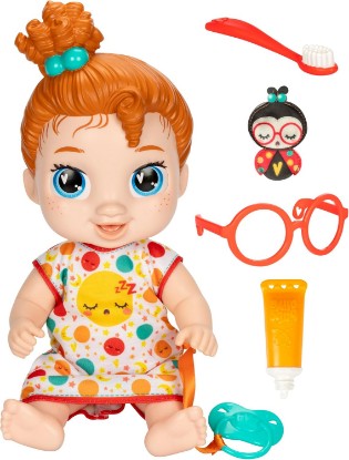 Picture of Baby Alive Lil Dreamer Dottie Doodle Sleepy Baby Doll Set, Red Hair, Fun Sleepover Theme, Preschool Toys for Girls & Boys 3 Years & Up
