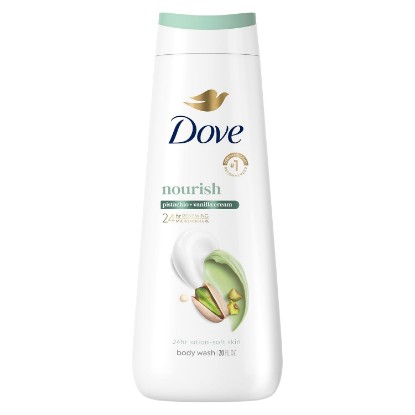 Picture of Dove Body Wash Pistachio & Vanilla Cream 20 oz, Sulfate Free | Dove Pistachio & Vanilla Cream Body Wash nourishes skin with a comforting pistachio vanilla scent & MicroMoisture technology.