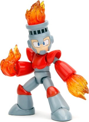 Picture of Mega Man 4" Fire Man Action Figure, Toys for Kids and Adults | Megaman 4 Inch Action Figure 1/12 Scale Wave 1 - Fire Man