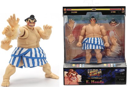 Picture of Jada Toys Street Fighter Figure E. Honda (16 cm) - Movable Collectible and Action Figure from Street Fighter 2: The Final Challengers, with Alternative Head, Hands and Accessories, from 13 Years