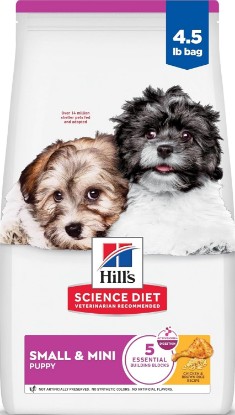 Picture of Hill's Science Diet Puppy Small & Mini Dry Dog Food | #1 Veterinarian Recommended, Chicken & Brown Rice, 4.5 lb. Bag