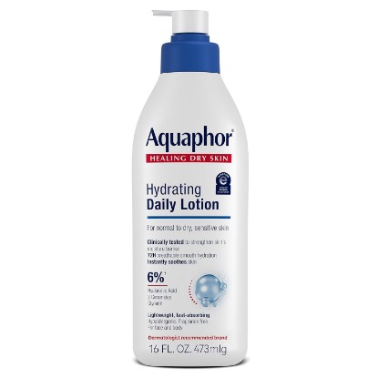 Picture of Aquaphor Daily Hydrating Face and Body Lotion, Hyaluronic Acid, 16 FL OZ | Face and Body Moisturizer for Normal to Dry, Sensitive Skin, 72 Hours of Hydration, Non-Comedogenic, Paraben, Fragrance Free