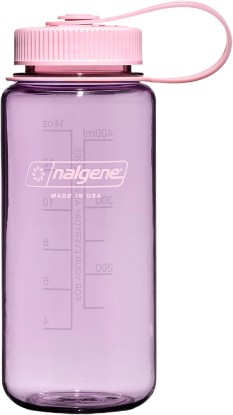 Picture of Nalgene 16 oz Wide Mouth Water Bottle, Cherry Blossom | Slim Cup Holder Size, BPA-Free, Durable & Lightweight, Leak Sproof, Dishwasher Safe, Small Bottle for Gym, Hiking & Travel