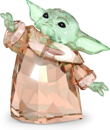 Picture of Swarovski Star Wars The Mandalorian, The Child Crystal Figurine, Teal and Brown Crystals