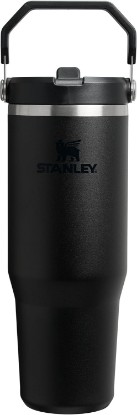Picture of STANLEY IceFlow 2.0 Flip Straw Tumbler, 30 oz, Black 2.0 | Easy Carry Handle | Twist On Lid and Flip Up Straw | Leak Resistant Water Bottle | Insulated Stainless Steel | BPA-Free Recycled Claim Standard Blended