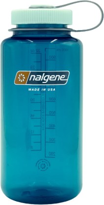 Picture of Nalgene 32 oz Wide Mouth Water Bottle, Trout Green | BPA-Free, Durable & Lightweight, Leak Proof, Dishwasher Safe, Large Reusable Plastic Bottle for Hiking, Gym, Work & Travel