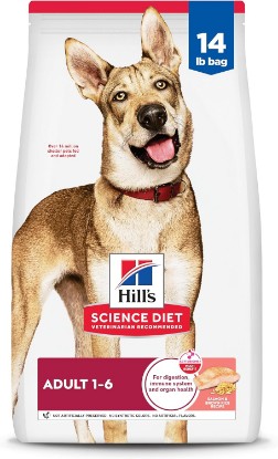 Picture of Hill's Science Diet Adult 1-6 Dry Dog Food | #1 Veterinarian Recommended, Salmon & Brown Rice, 14 lb. Bag