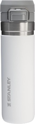 Picture of STANLEY Quick Flip GO Bottle, 24 oz, Frost | Push Button Lid | Packable for Travel and Sports | Leakproof Water Bottle | Insulated Stainless Steel | BPA-Free