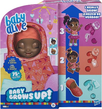 Picture of Baby Alive Baby Grows Up (Sweet) - Sweet Blossom or Lovely Rosie, Growing and Talking Baby Doll, Toy with 1 Surprise Doll and 8 Accessories