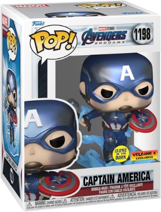 Picture of Funko POP! Marvel Avengers Endgame Captain America with Broken Shield & Mjolnir (Glow in the Dark & Metallic), Exclusive