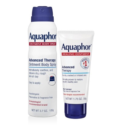 Picture of Aquaphor Advanced Therapy Healing Ointment Skin Care Set, 2 Items | Healing Ointment (1.75 OZ), Ointment Body Spray (3.7 OZ) Body Moisturizers for Dry Skin, Hypoallergenic and Fragrance Free